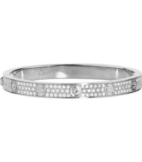 cartier bracelet diamond silver|cartier bracelet full diamond price.